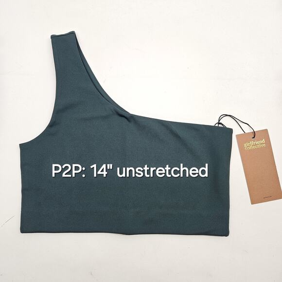 Girlfriend Collective Sports Bra Tank Top M Bianca One Shoulder Athletic Yoga - Picture 3 of 3